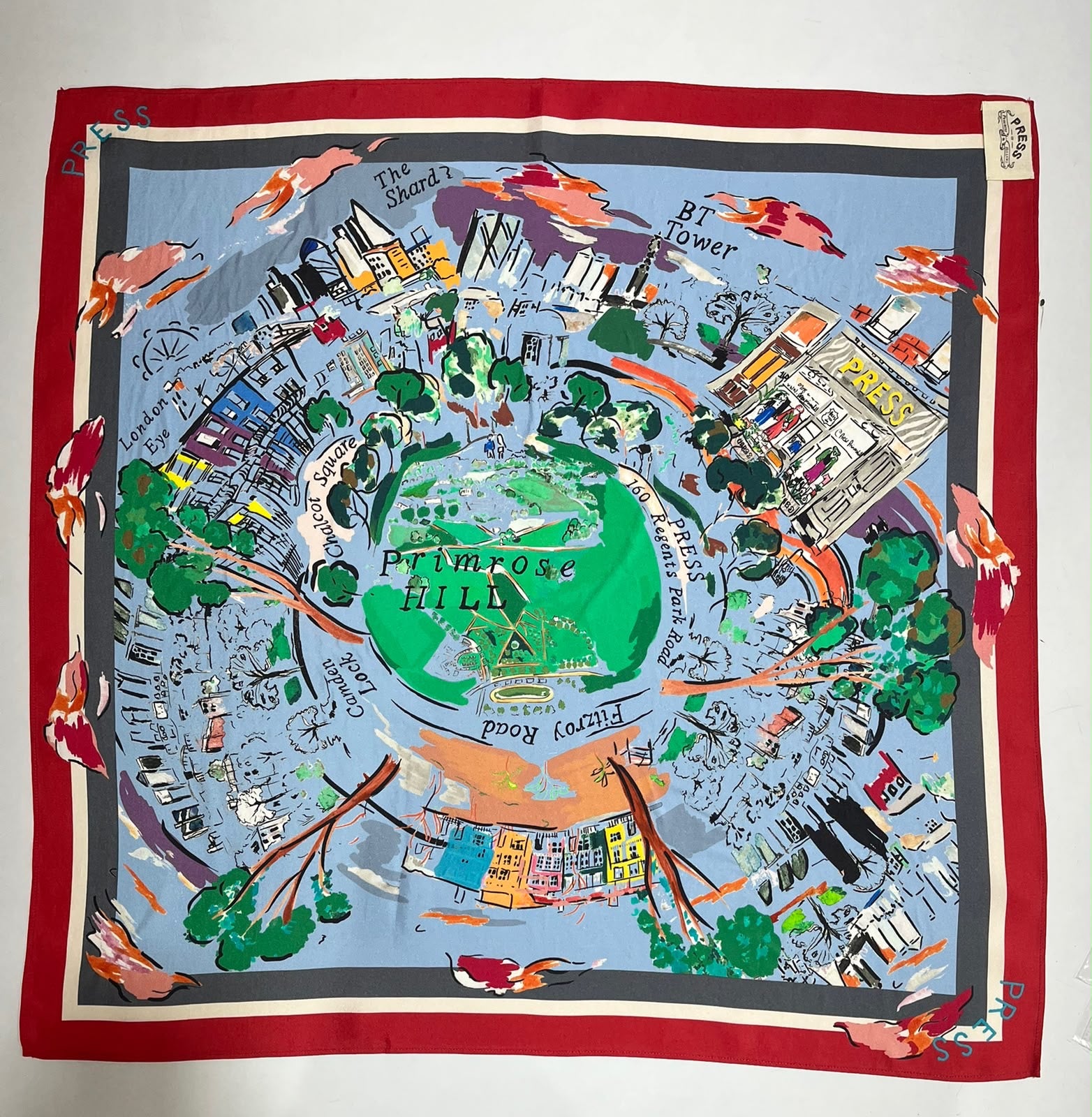Blue Primrose Hill Silk Scarf