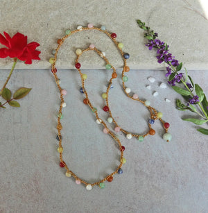 Handmade Bead Crochet Long Necklace - PRESS Primrose Hill