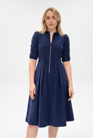 Eclipse-Blue Pincord Sonnet Dress