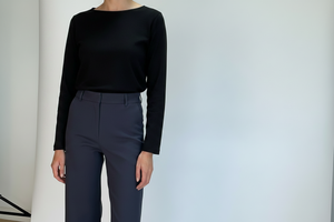 Black-Shadow Breton Long Sleeve Cotton Tee