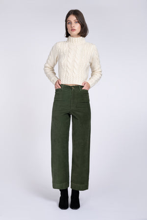 Green Pincord Sailor Pants
