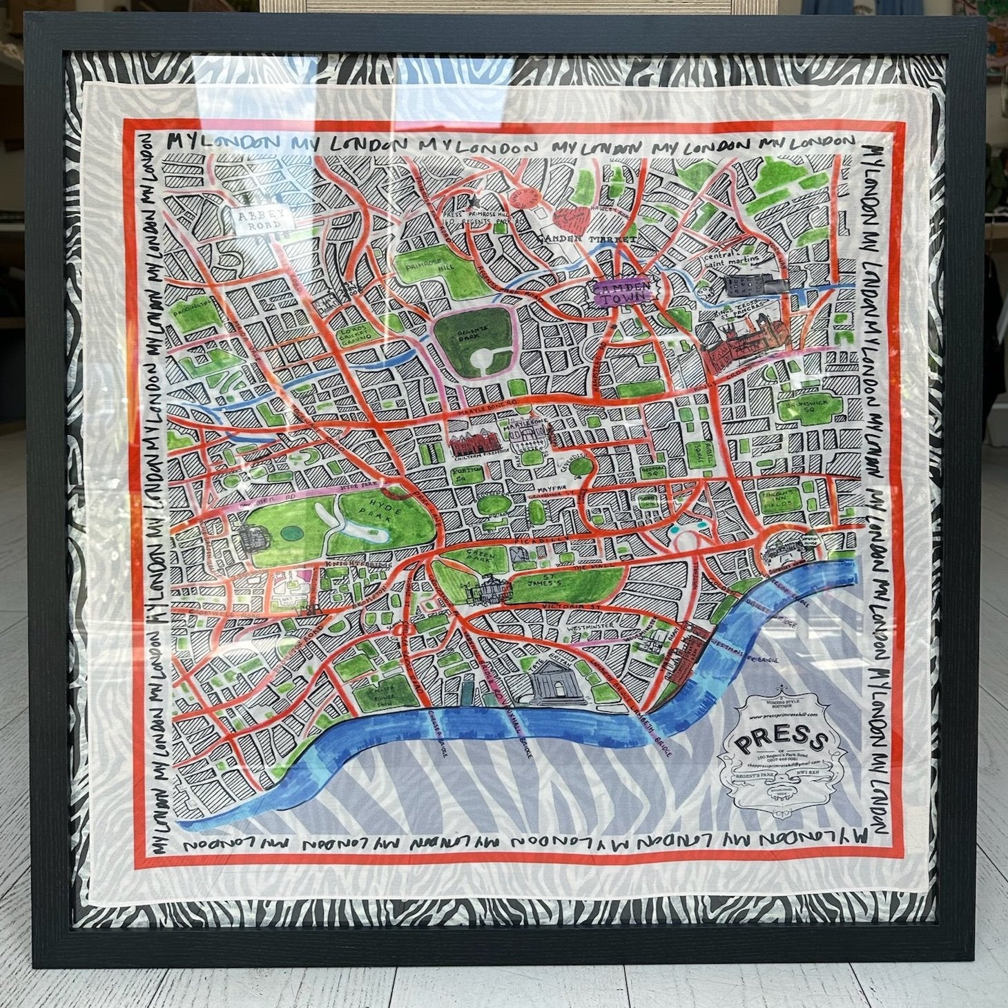 Framed London Squares Scarf
