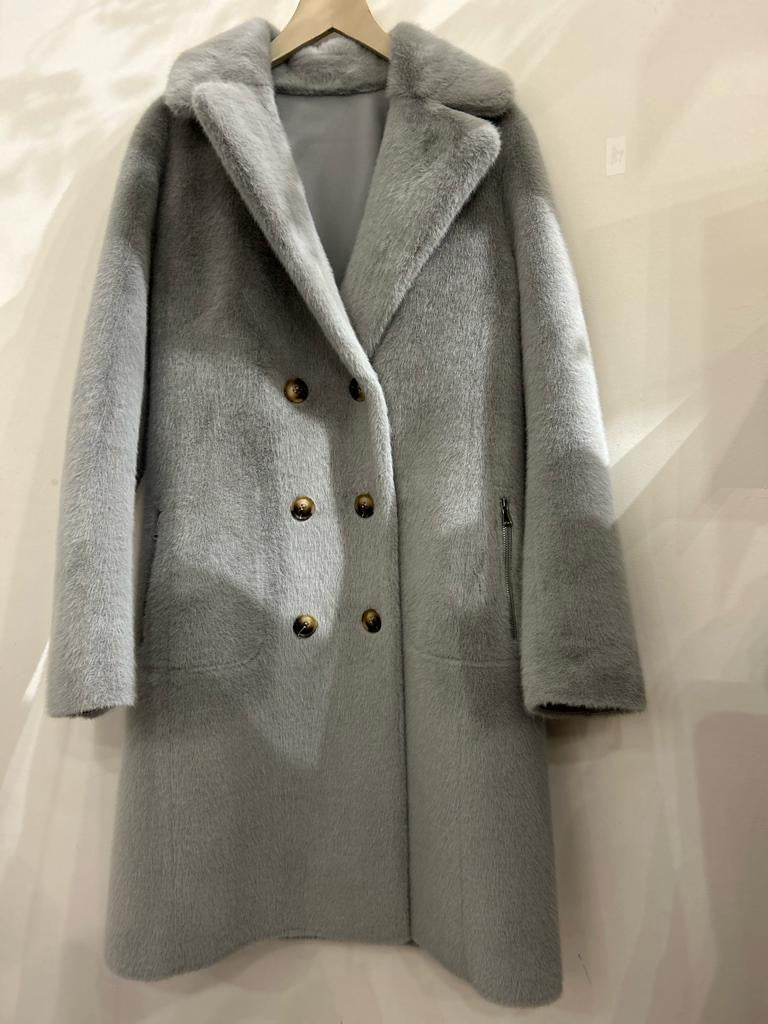 Reversible Ice Faux-Leather Fur Coat