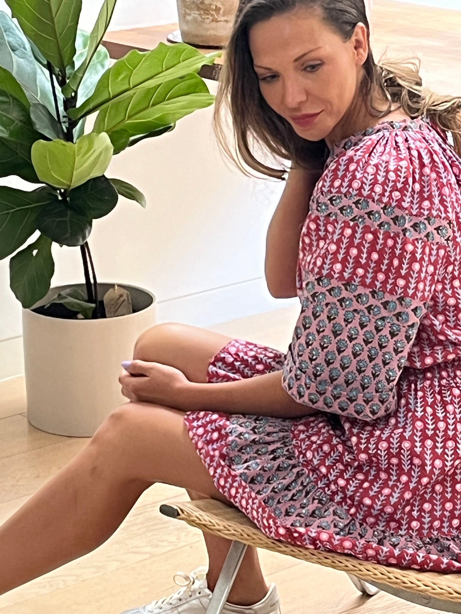 Minnie Skirt in Pink & Red Mix Print