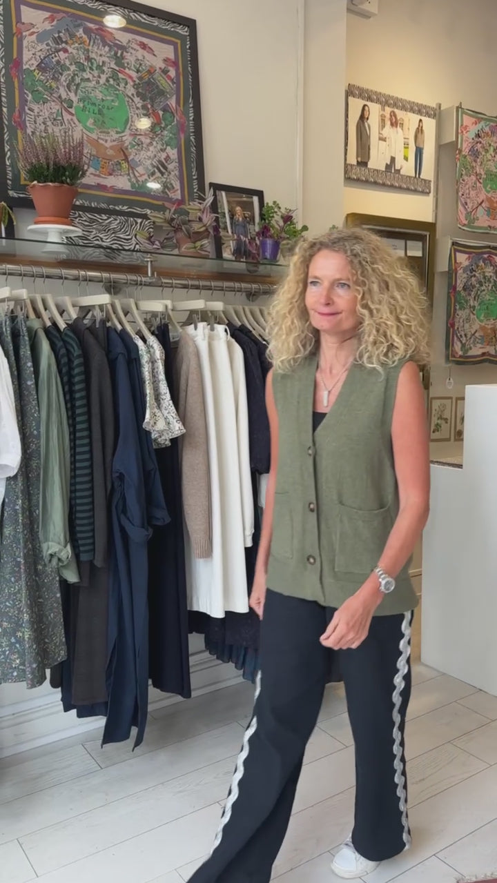 Green Sandrine Vest Cardigan