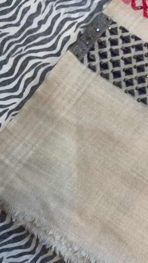 Cashmere Scarf Swarovski Trim