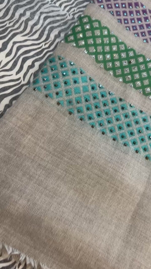 Cashmere Scarf Swarovski Trim