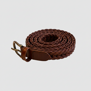 Brown Woven Skinny Belt