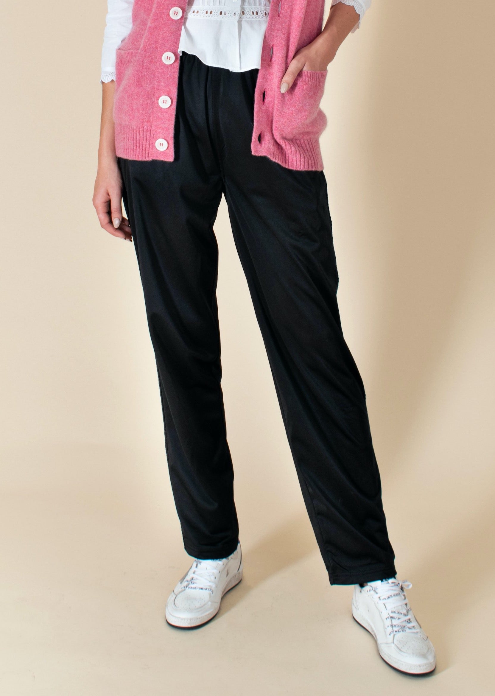 Donna black track trousers