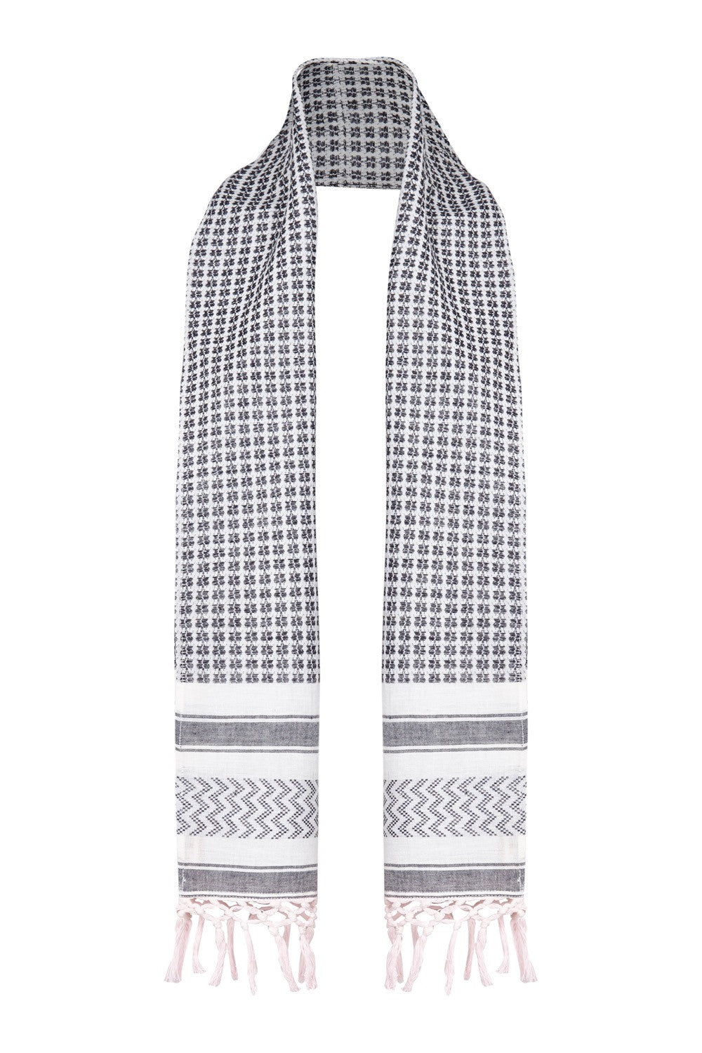 Sue Scarf in Black/White Check by Melanie Press