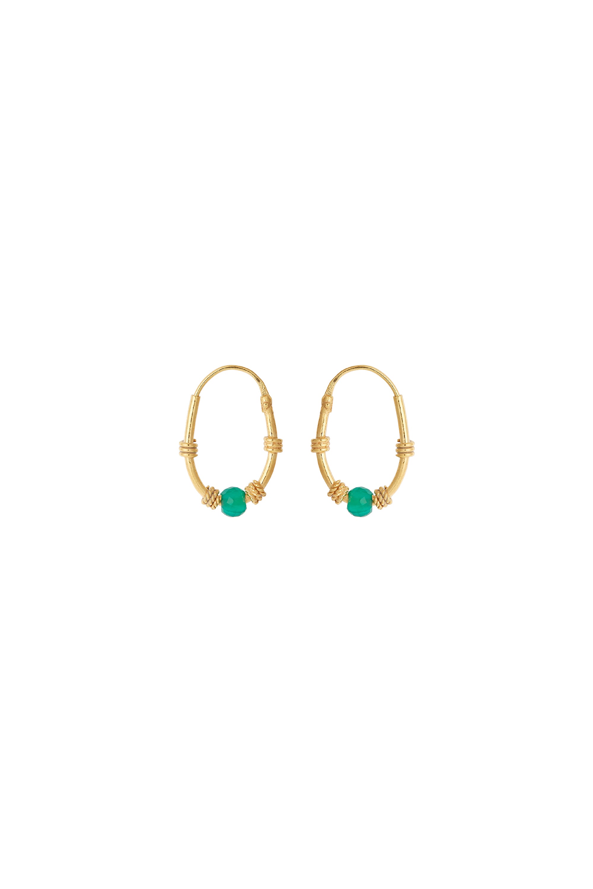 Zinc green small hoop gold-plated earrings