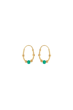 Zinc green small hoop gold-plated earrings