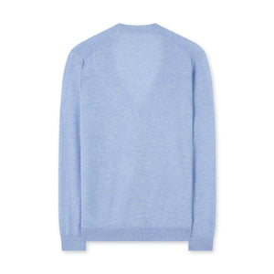 Blue Merino Cardigan With Trims - PRESS Primrose Hill