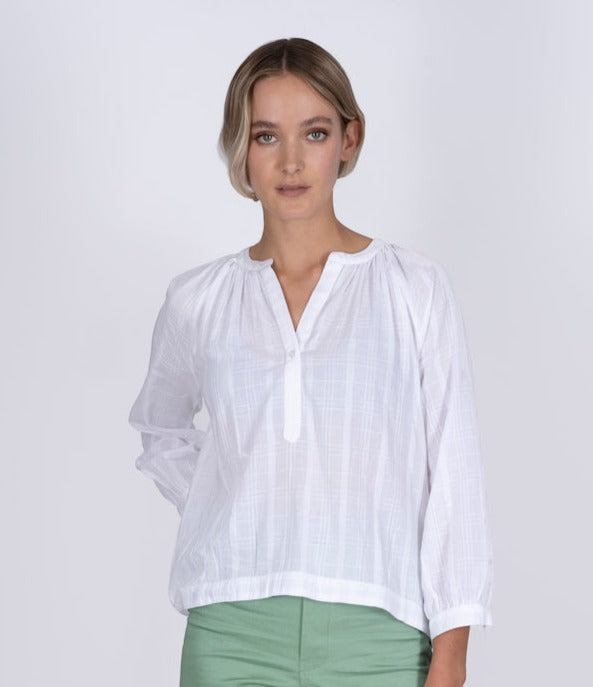 White cotton Mokka blouse