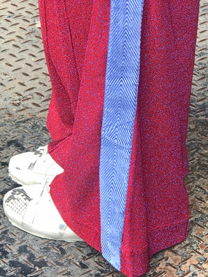 Cressida red lurex trousers