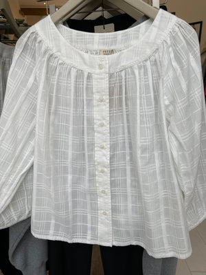 White EVE cotton-jacquard shirt