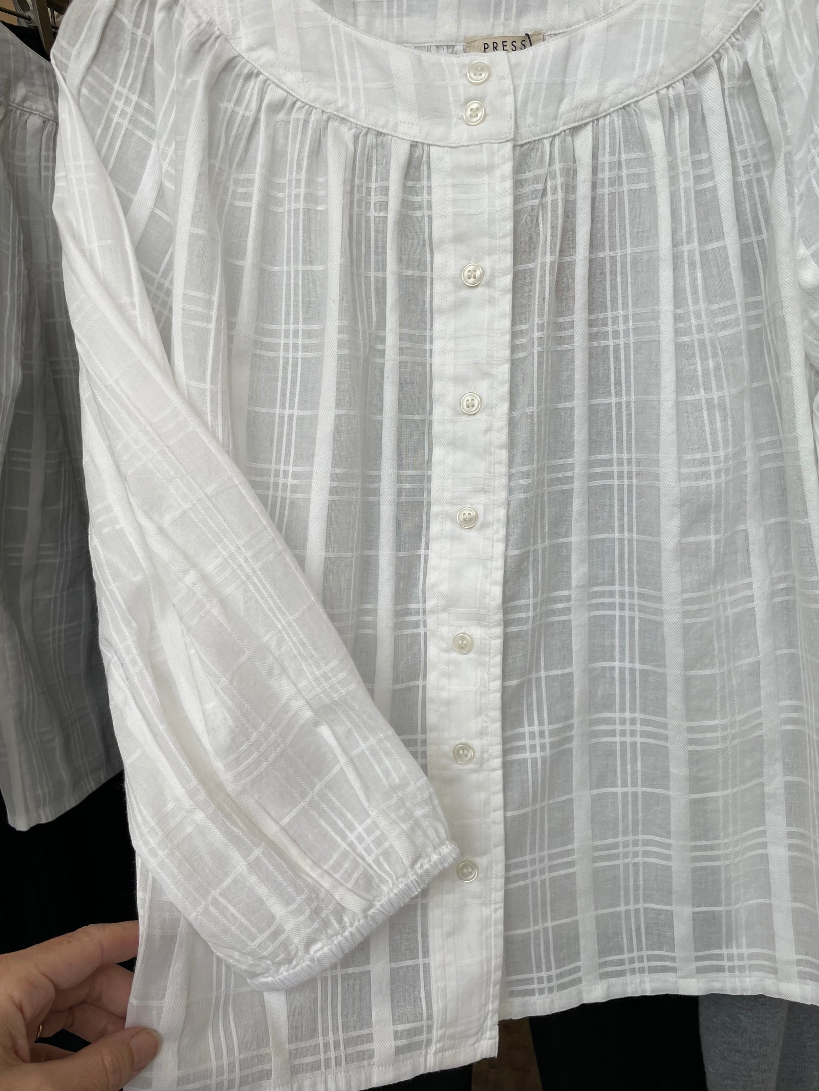 White EVE cotton-jacquard shirt - PRESS Primrose Hill