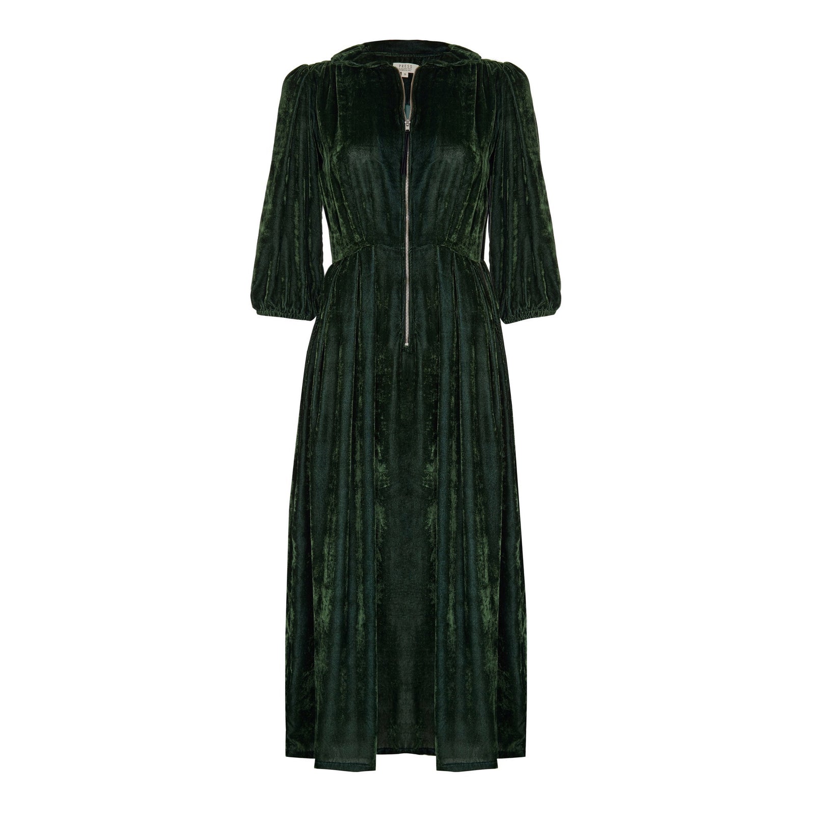 Sonnet long velvet dress green - PRESS Primrose Hill