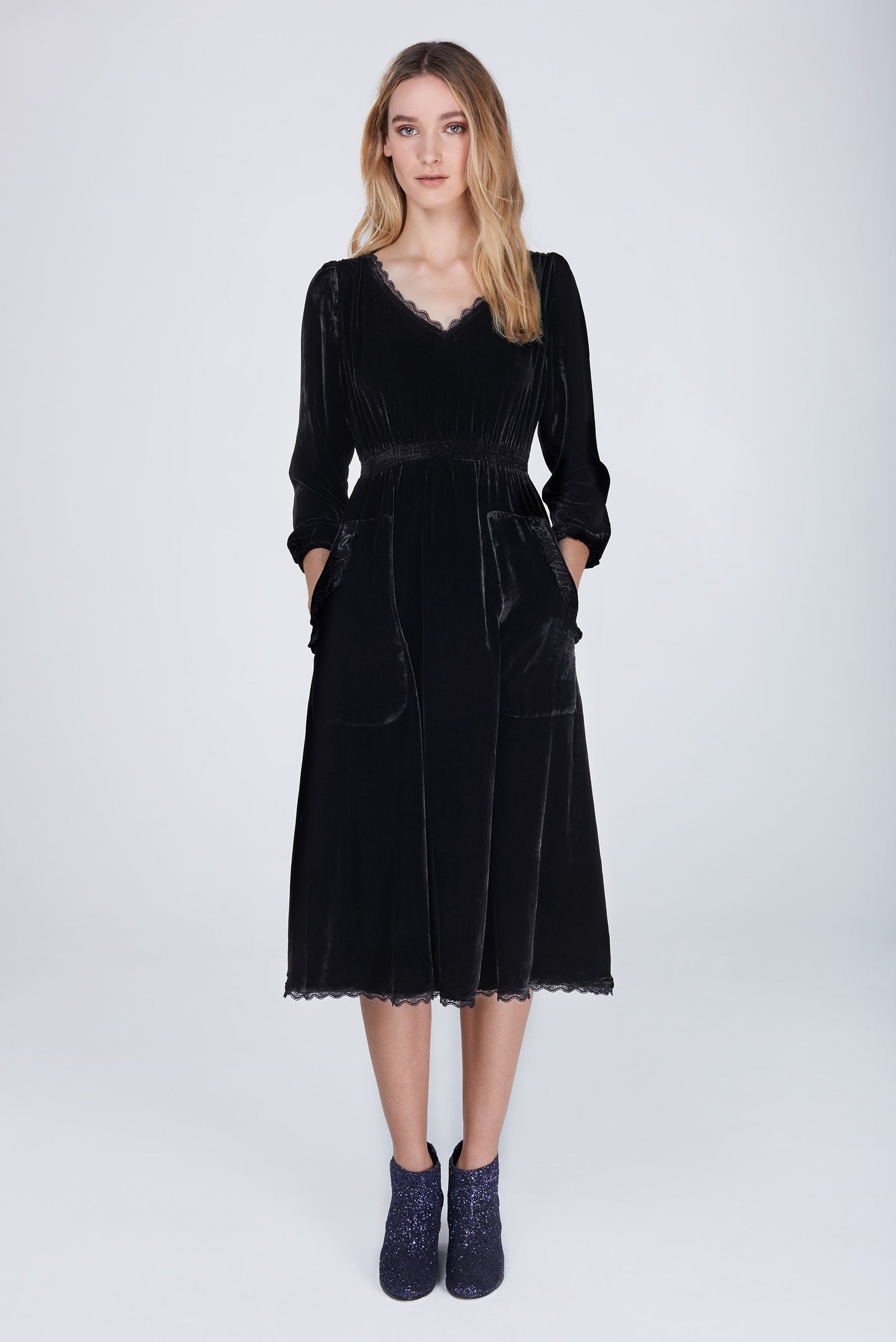 Mary velvet dress - PRESS Primrose Hill