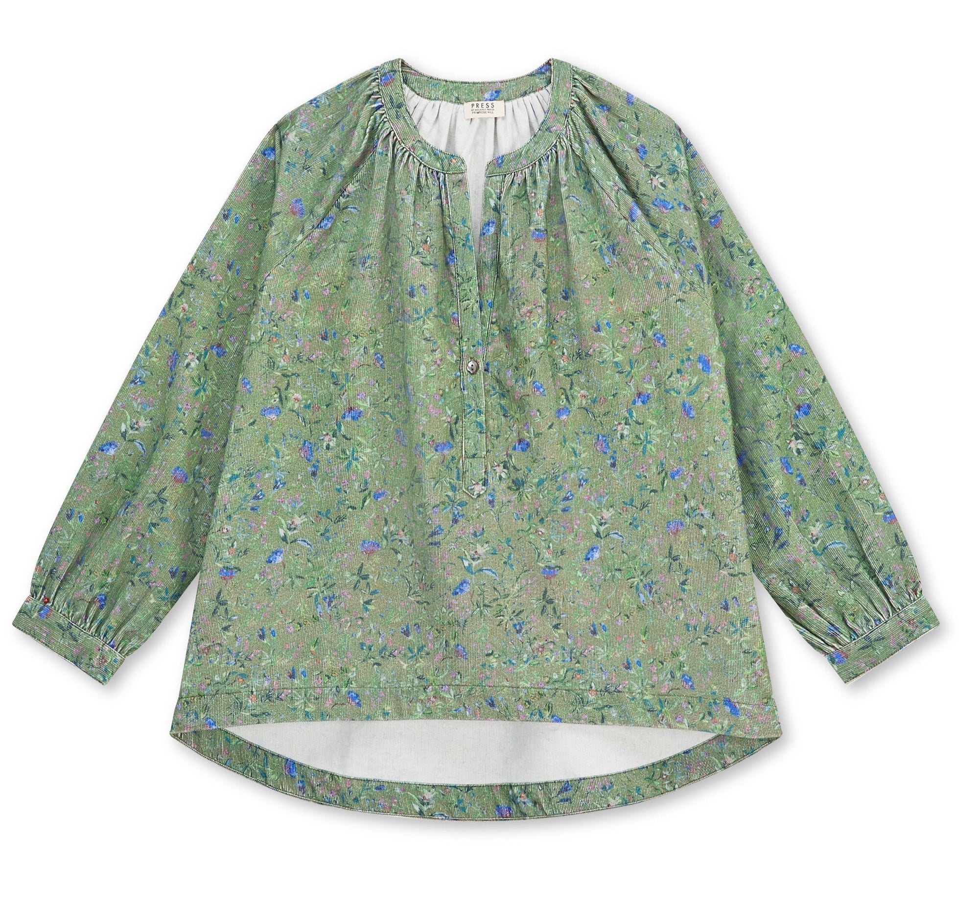 Floral pincord Mokka blouse