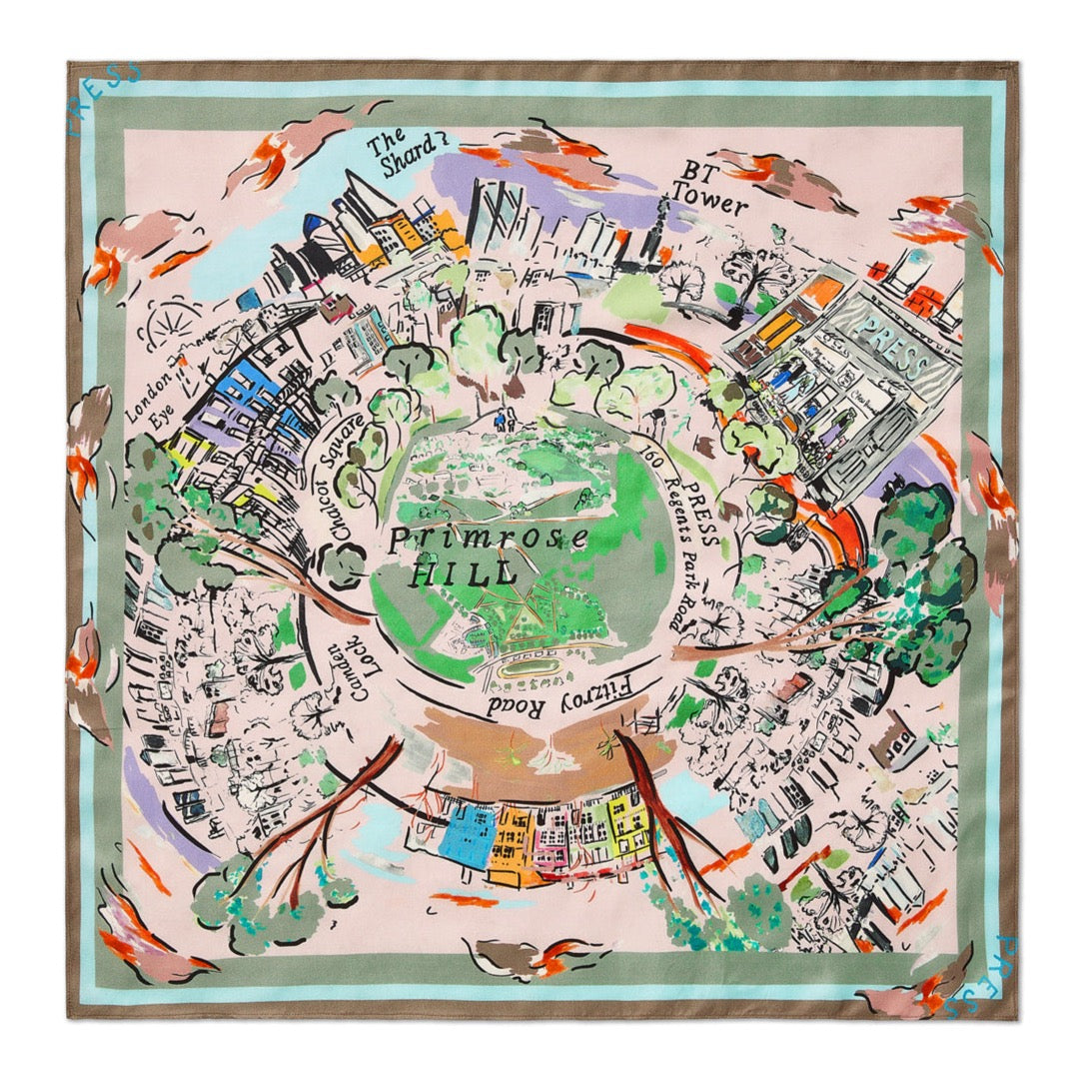 Pastelle Primrose Hill Silk Scarf