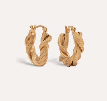 Gold 'woven' hoop earrings