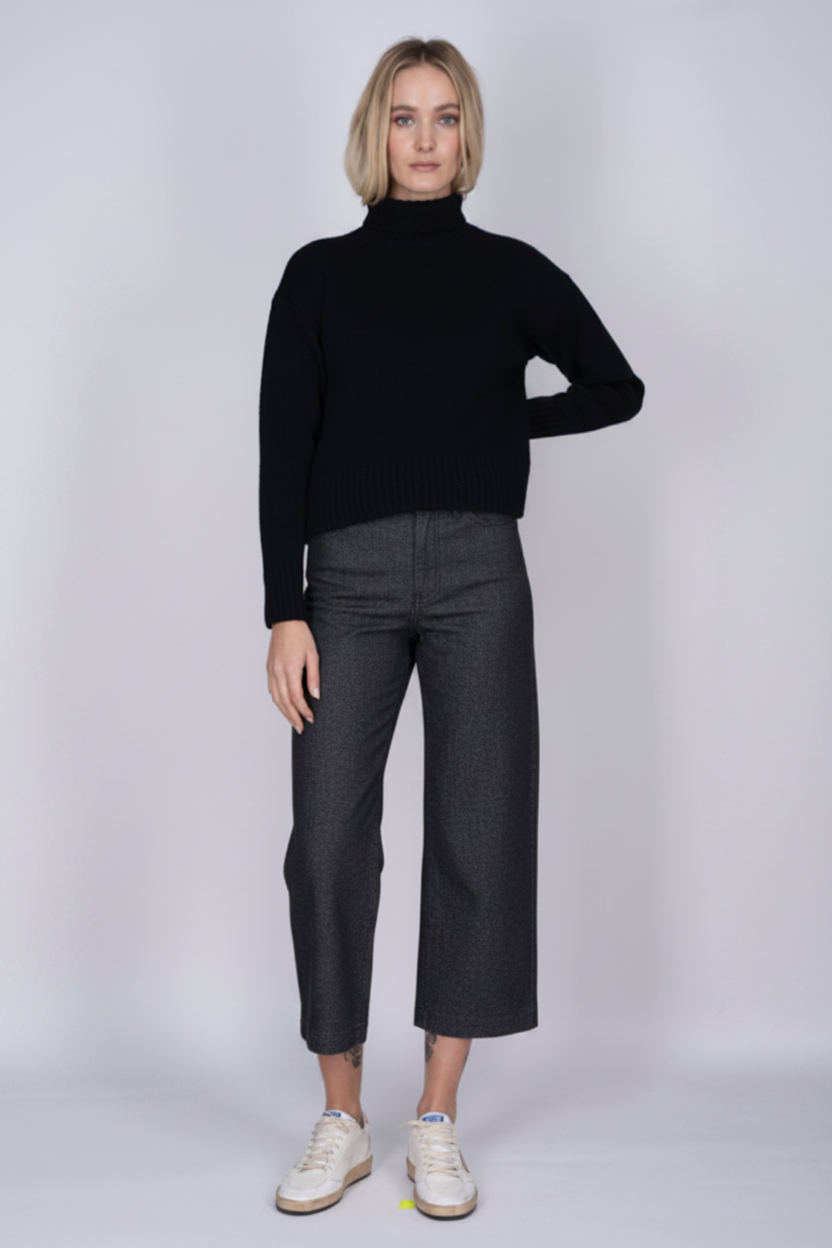 Grey Sailor Pant in Stretch Cotton Twill - PRESS Primrose Hill