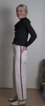 Cream Pincord Sailor Pant With Side Stripe