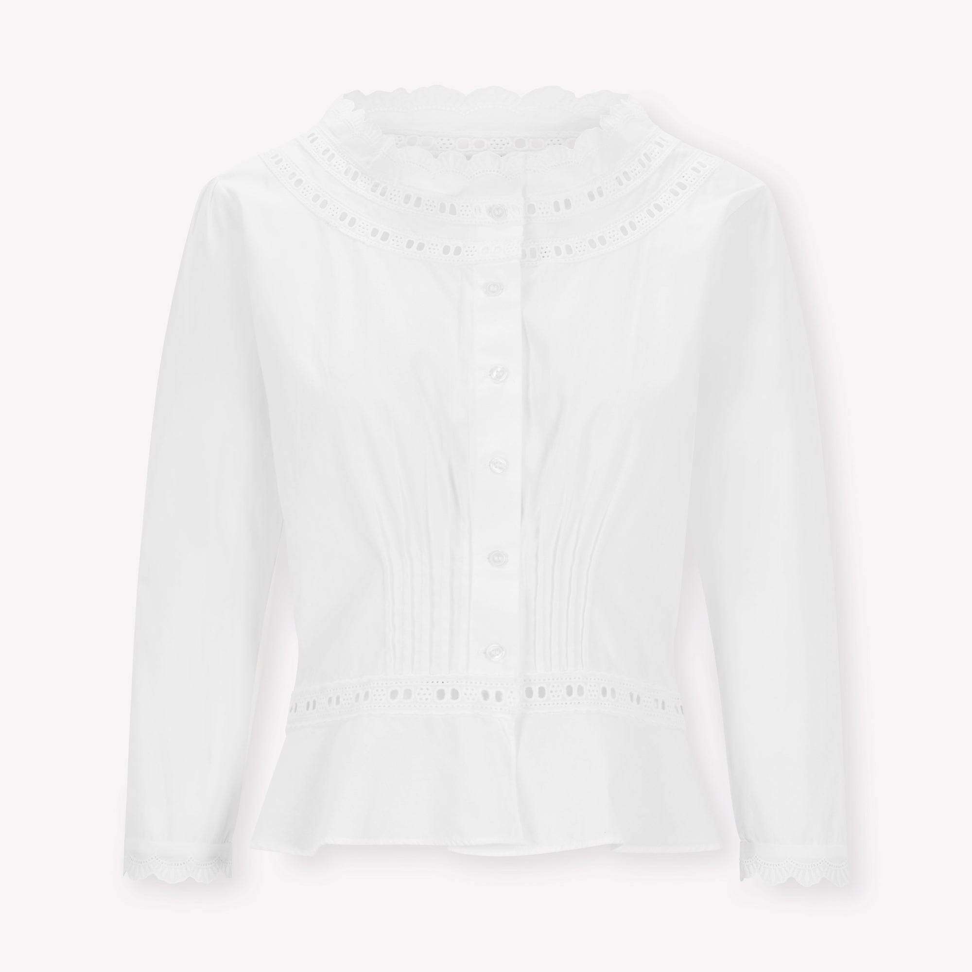 White cotton victoriana-style Sophie blouse - PRESS Primrose Hill
