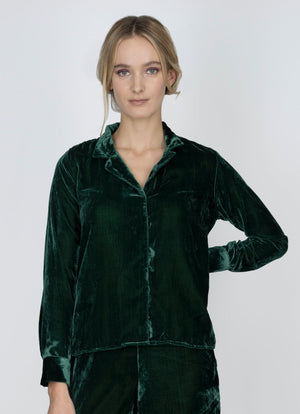 Jodie Emerald Velvet Shirt